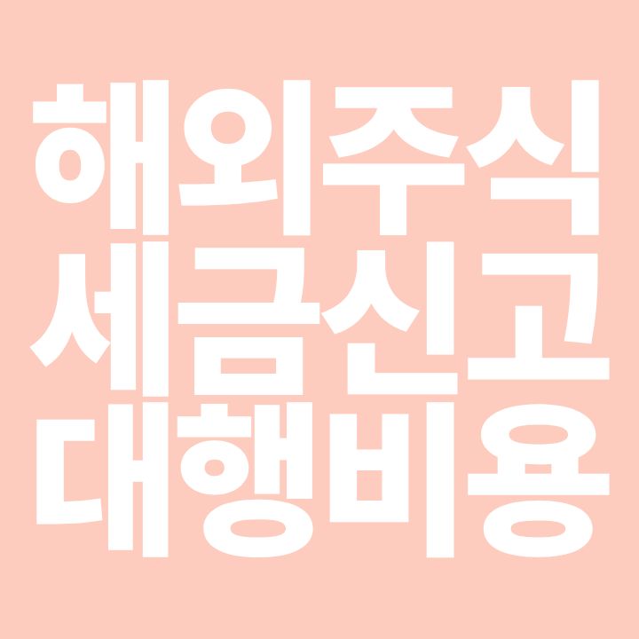 해외주식 세금 신고 대행 비용