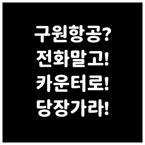 구원항공 전화번호 찾지 말고 공항 카..