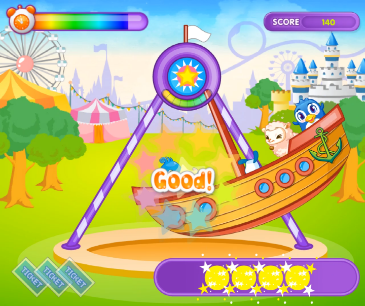 신나는-놀이동산-바이킹-초급-플래시게임-플레이-키노트-입력에-성공하여-GOOD-메시지가-출력된-화면