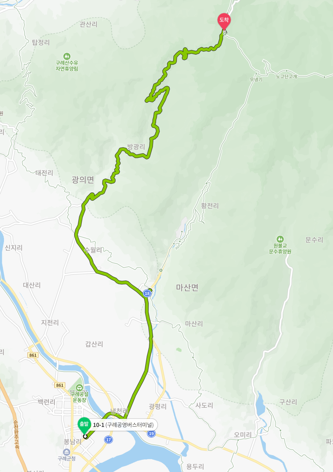 성삼재 가는 버스 운행 코스