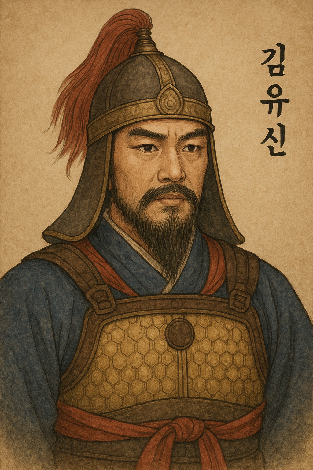 신라 삼국통일 과정 중 김유신 장군을 그린 그림