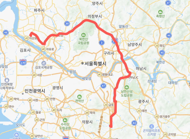 고양-구리-남양주-성남-양주-8109번-버스-노선-지도