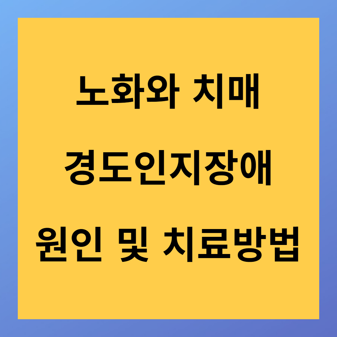 노화와 치매 사이 경도인지장애 원인 및 치료방법