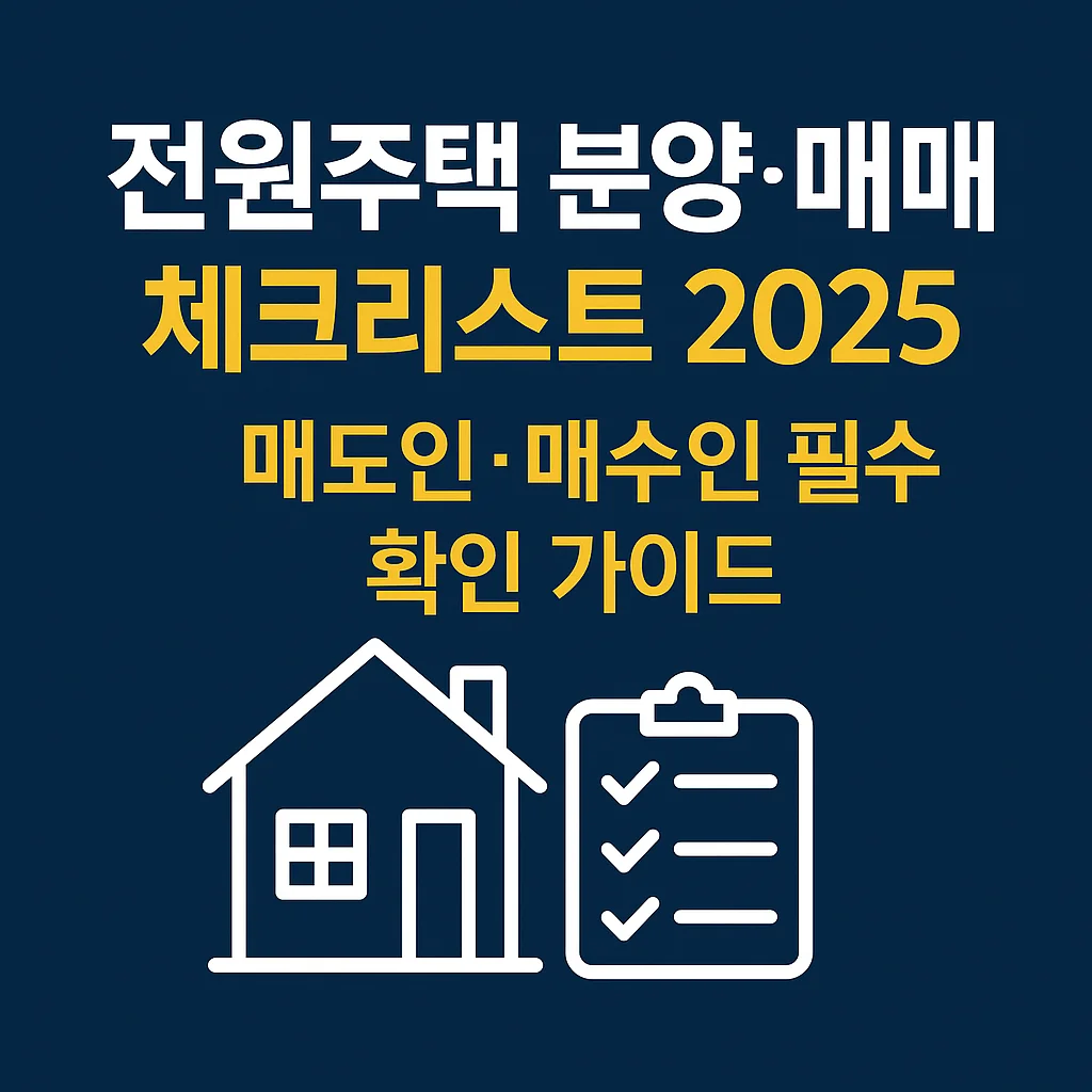 전원주택_분양·매매_체크리스트_2025: 매도인·매수인이_반드시_확인해야_할_법적·실무_포인트