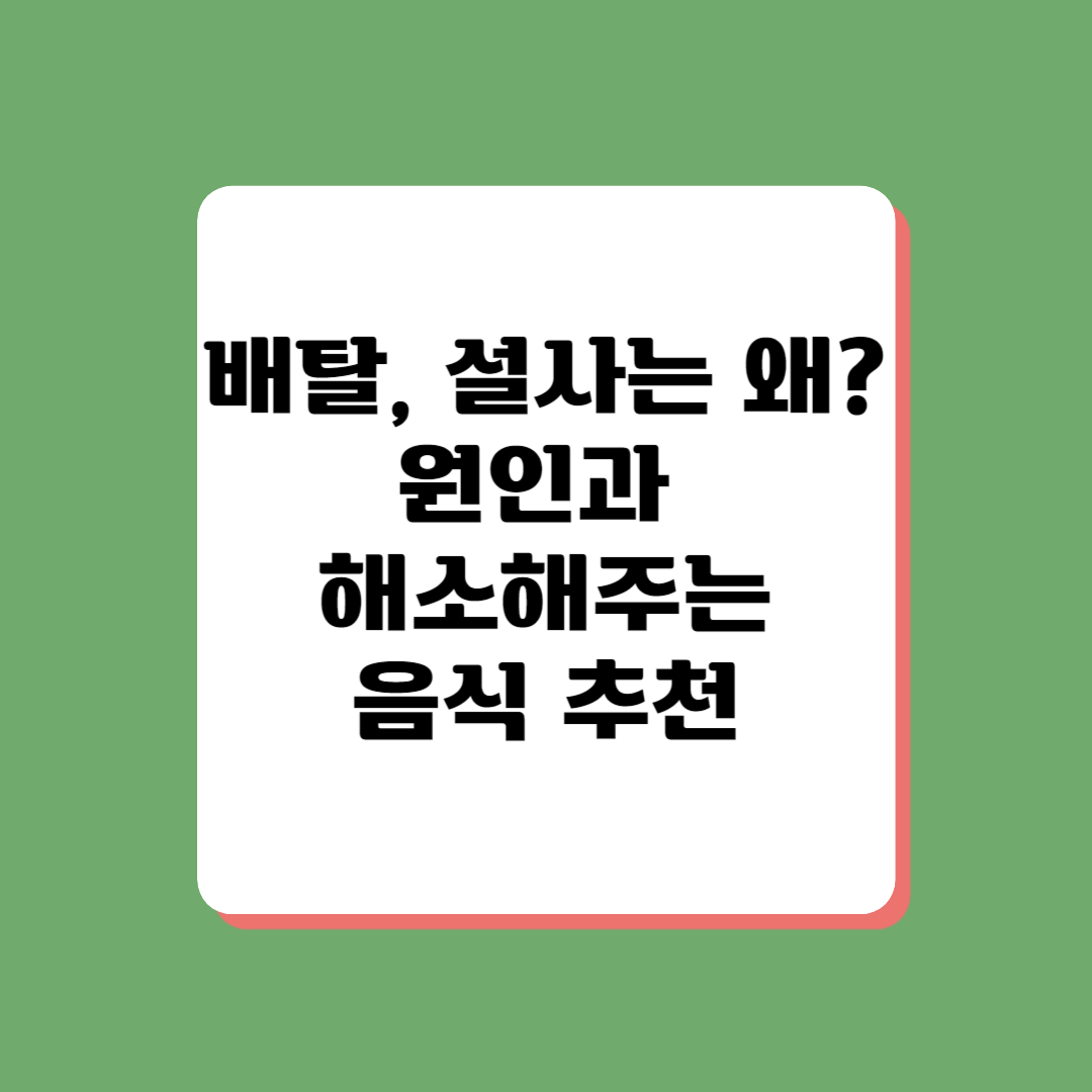 배탈&#44; 설사에 도움이 되는 음식 추천