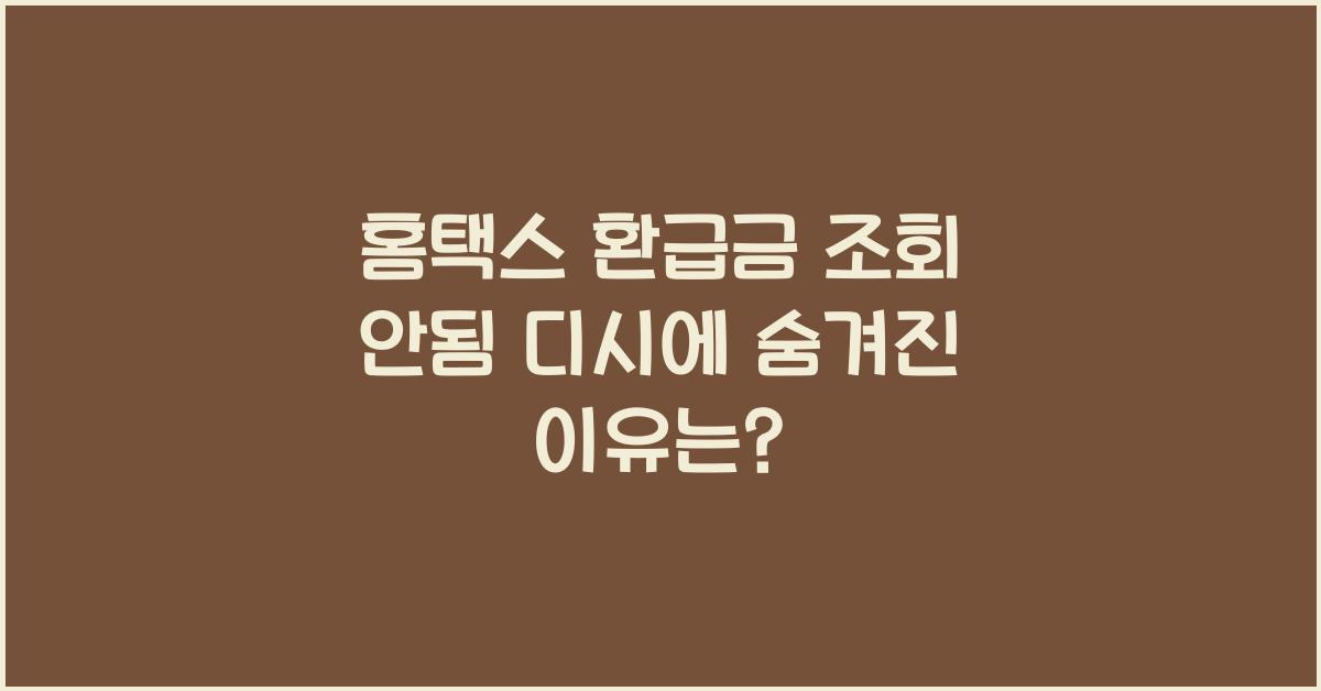 홈택스 환급금 조회 안됨 디시