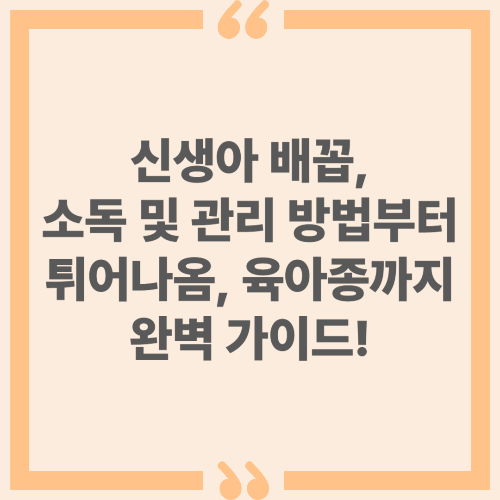 신생아 배꼽, 소독 및 관리 방법부터 튀어나옴, 육아종까지 완벽 가이드
