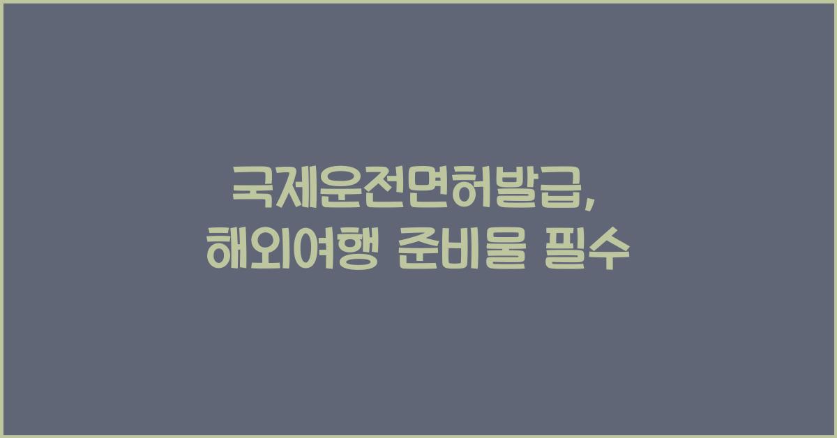 국제운전면허발급