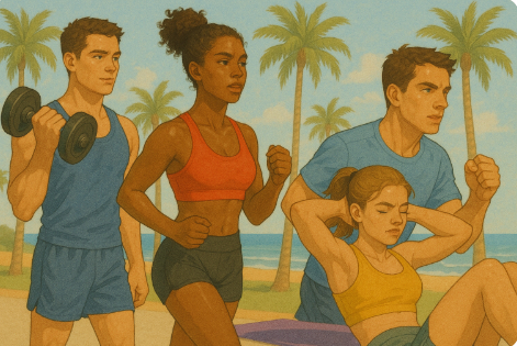 여름 대비해서 운동하는 사람들