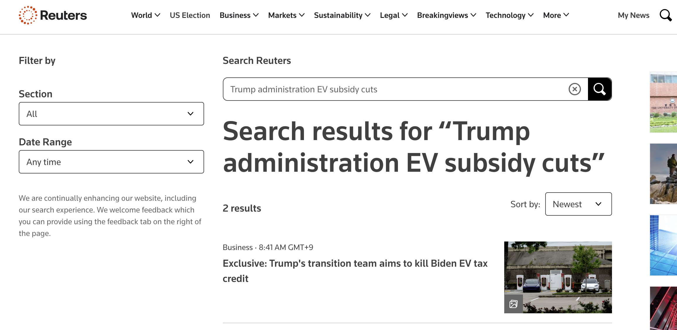 Reuters – Potential Impact of U.S. EV Subsidy Removal on Consumers