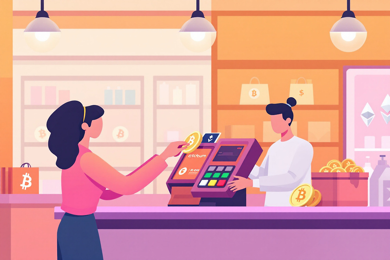 암호화폐결재 하는 모습