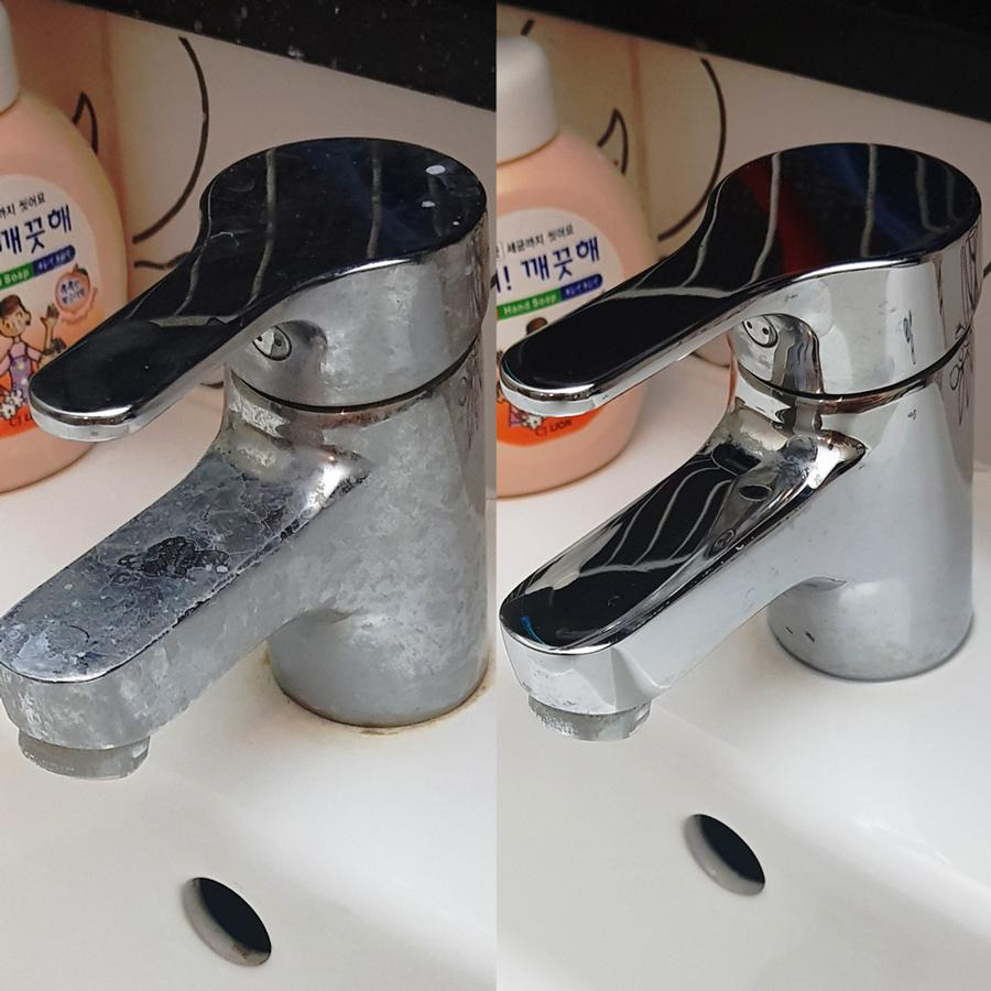 물때 제거제 사용 후 모습