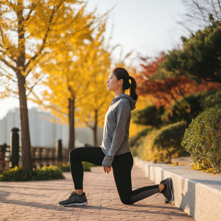 건강한 생활습관 조깅과 운동하는 여성