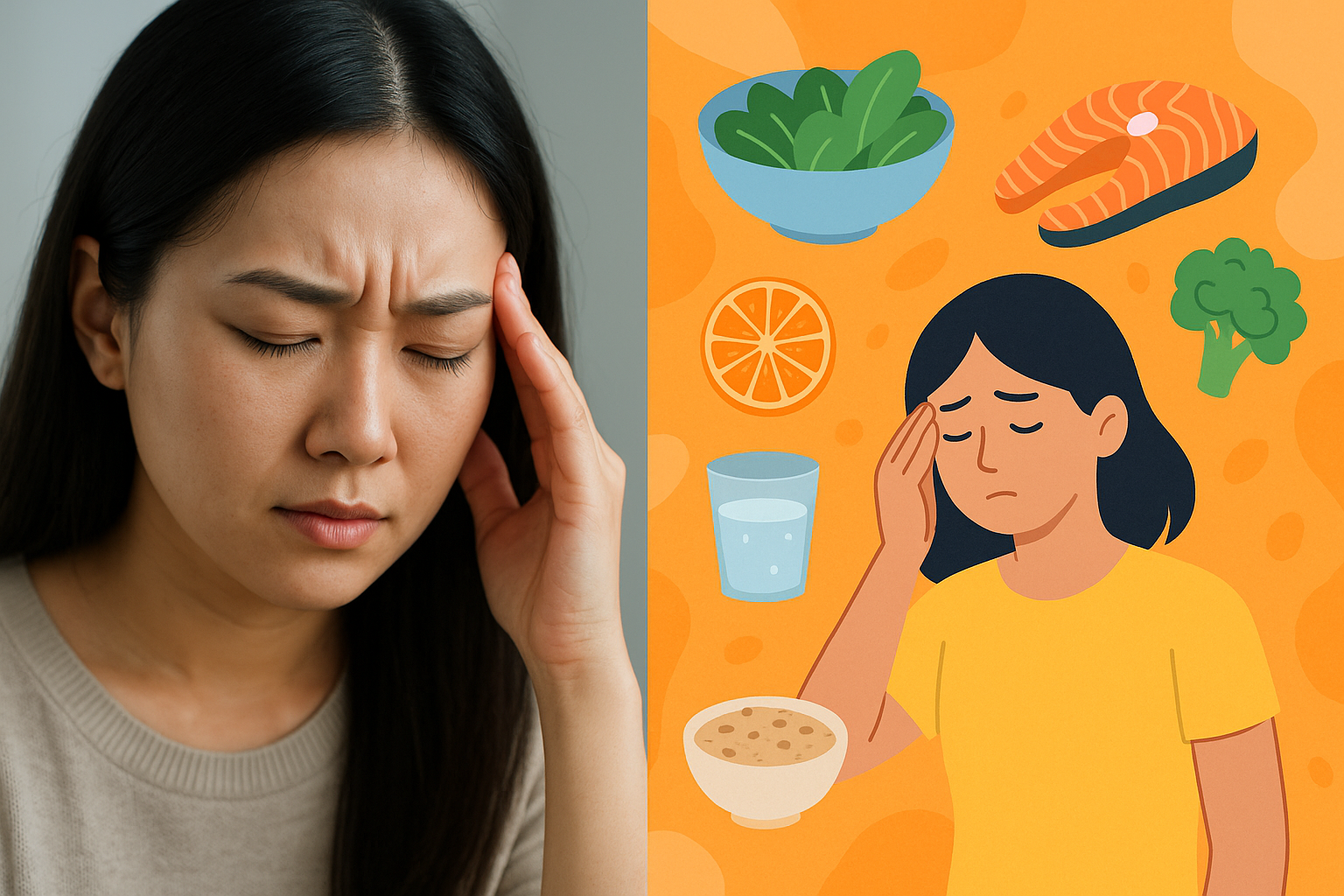 두통 자주 겪는 사람을 위한 식습관 가이드
