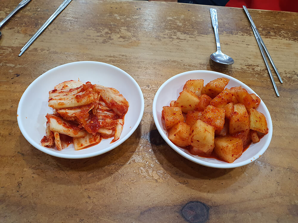 횡성 운동장해장국 밑반찬