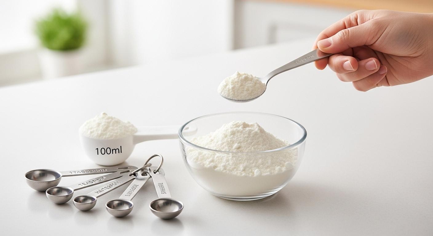 분유 100ml 몇 스푼