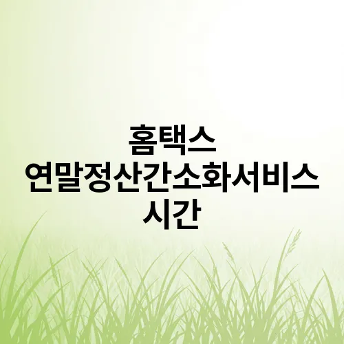 홈택스 연말정산간소화서비스 시간