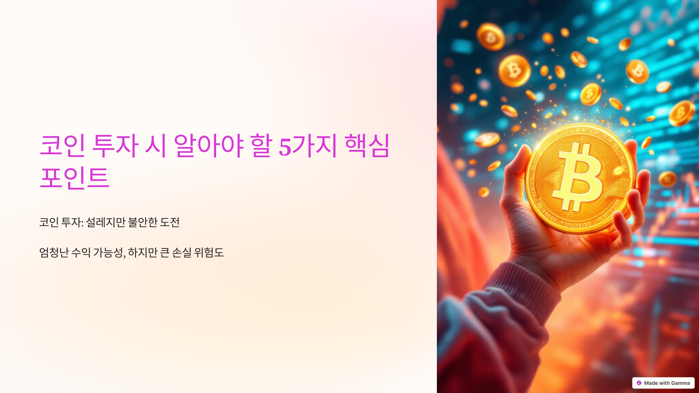 코인 투자시 알아야 할 5가지