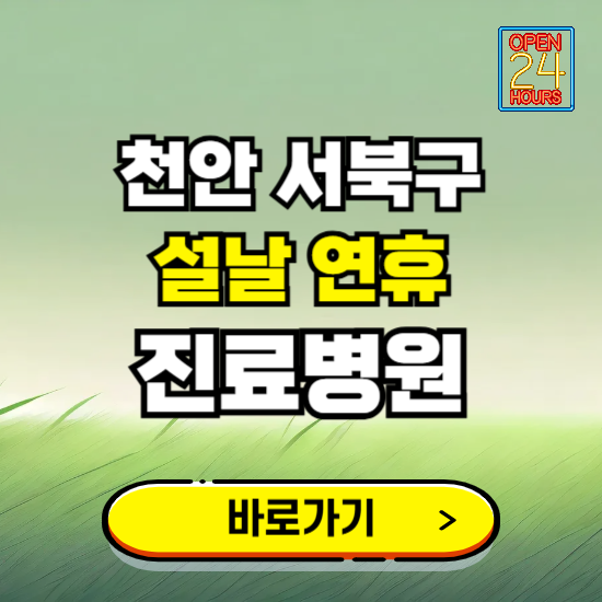 천안시 서북구 설날 연휴 진료병원 찾기 ❘ 24시 응급 야간 심야 문여는 병원