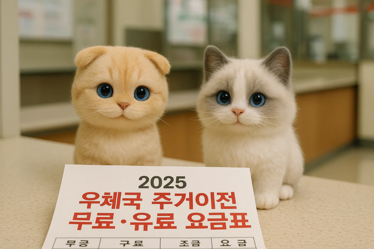 2025 우체국 주거이전 무료·유료 요금표
