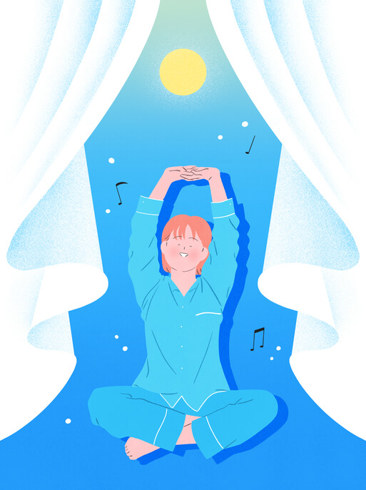 상쾌한 아침을 맞이하는 여성