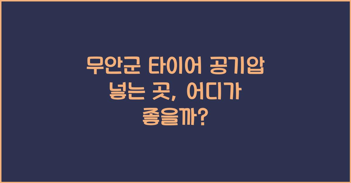 무안군 타이어 공기압 넣는 곳 