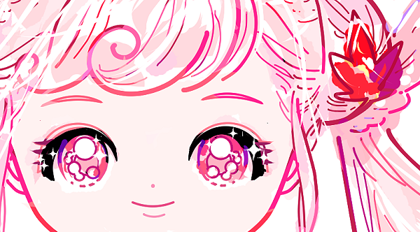 슈팅스타 캐치티니핑 -의인화 가을요정 하츄핑 색칠공부도안-채색버전의 얼굴클로즈업