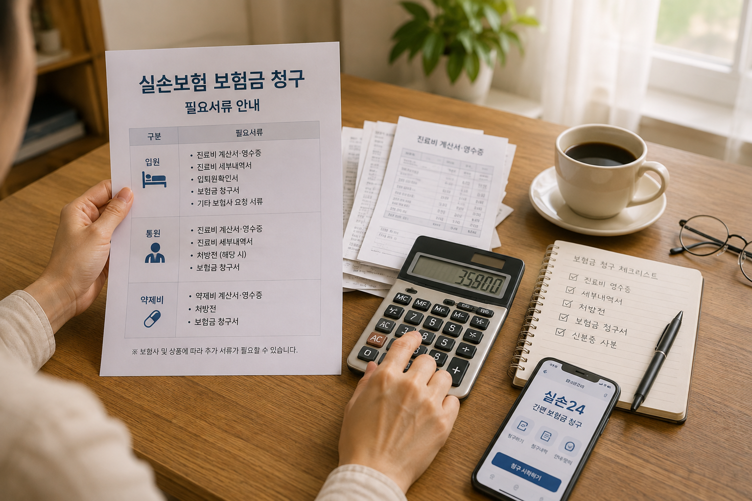 실손보험 청구 서류 안내 데스크