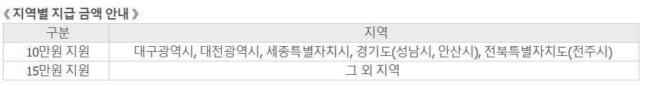 청년문화예술패스 지역별 지급 안내