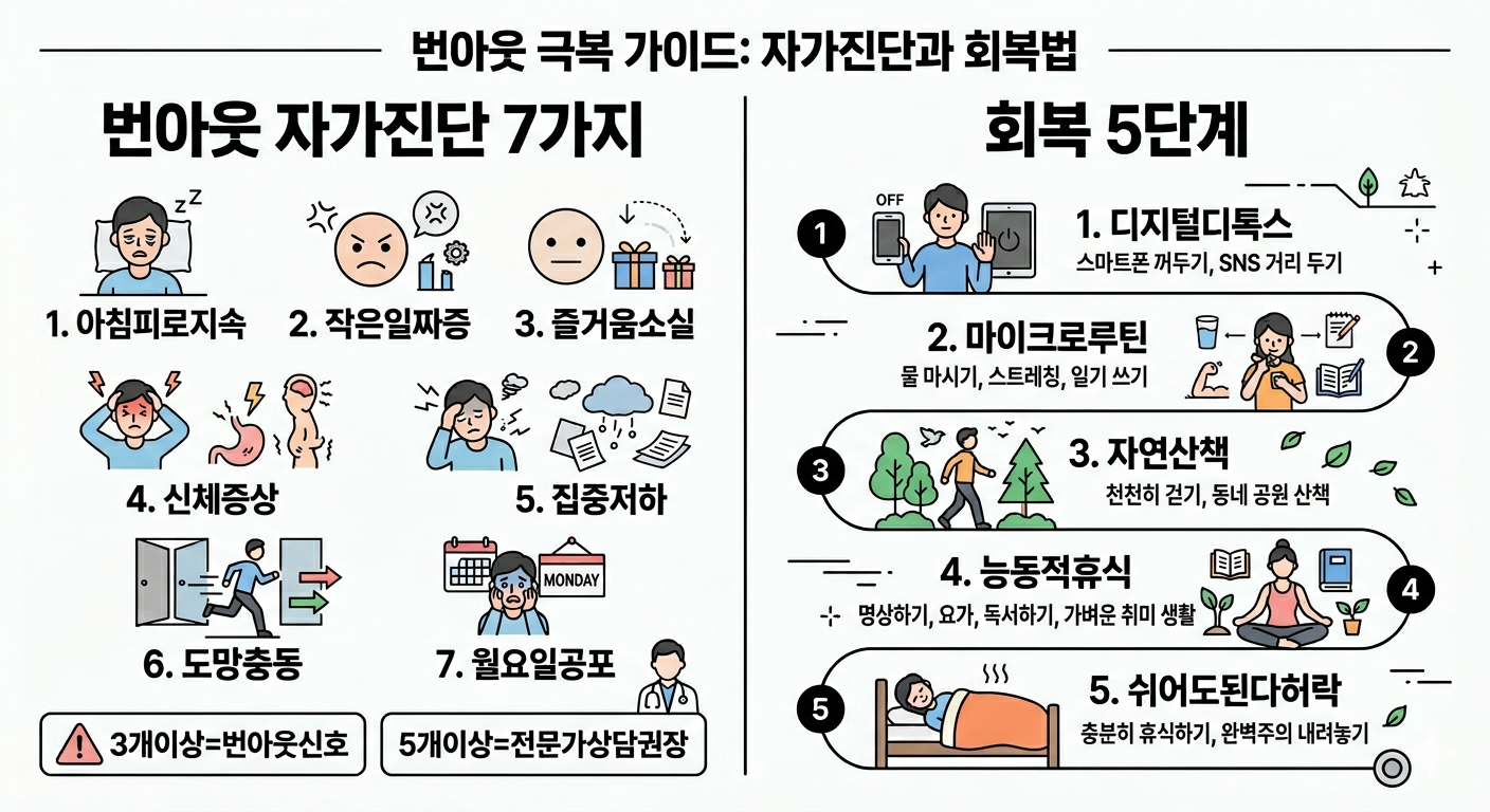 번아웃 자가 진단 체크리스트 및 회복 5단계