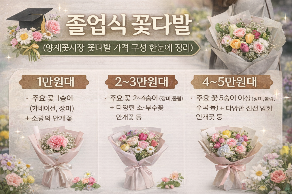 양재꽃시장 졸업식 꽃다발 가격 3분 완벽 정리
