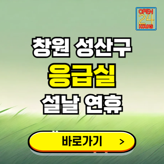 창원시 성산구 설날 연휴 비상진료 응급실 병원 찾기 ❘ 내근처 24시 야간 심야 휴일 가능한 곳