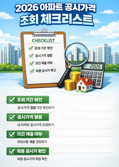 2026 아파트 공시가격 조회 방법 총정리, 확인 기간부터 열람&middot;의견제출까지