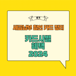 카드사별 혜택정리