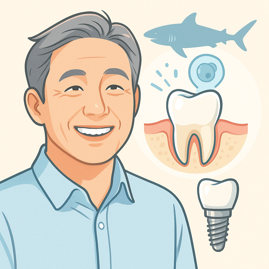 상어처럼 평생 이가 나는 꿈? 인간 치아 줄기세포 연구가 임플란트를 대체할 날은 언제인가?
