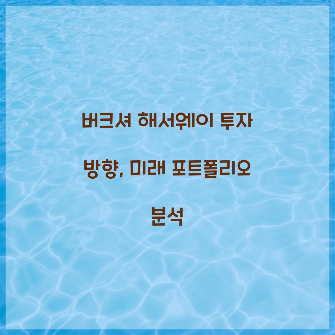 버크셔해서웨이 투자 방향