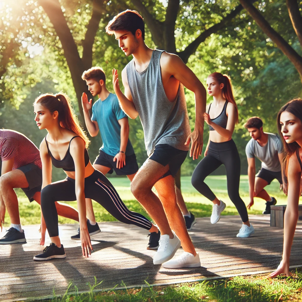 청년들이 운동하는 이미지