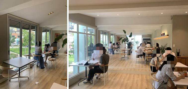 카페꼼마 2층 자리 모습