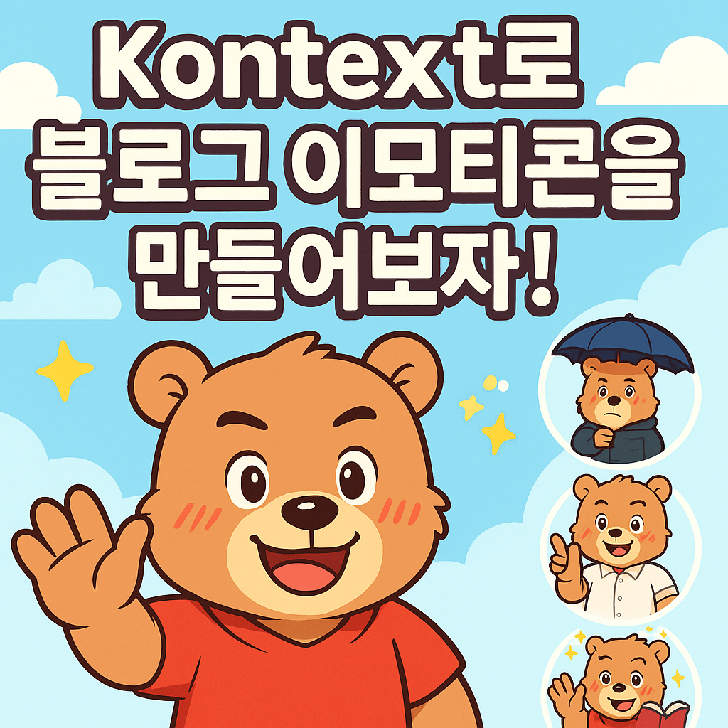 kontext 이미지 변환으로 블로그 이모티콘 제작 게시물의 대표 썸네일 이미지