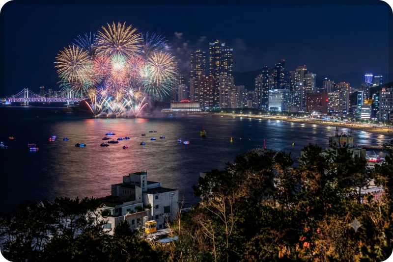 부산 불꽃축제 숨은 명당 AI 이미지