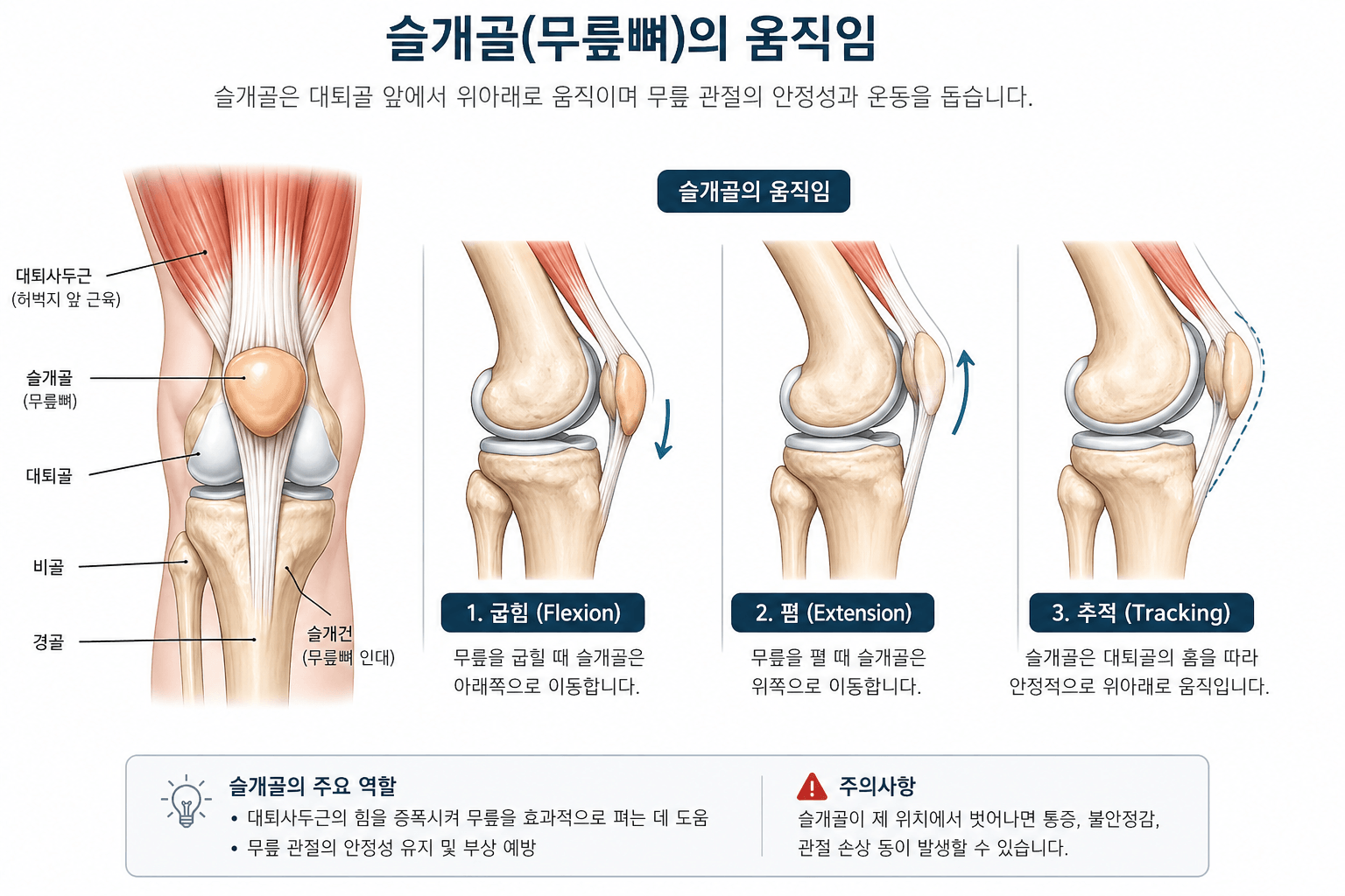 슬개골 움직임 설명 사진