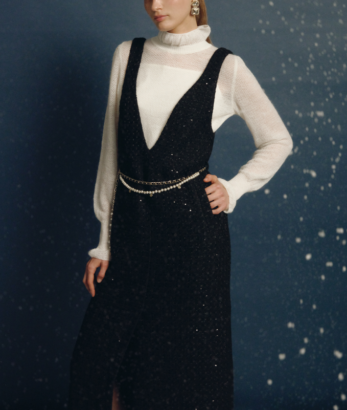 화려한 날들 이태란 옷 미샤 V넥 트위드 니트 원피스 40회 고성희 패션