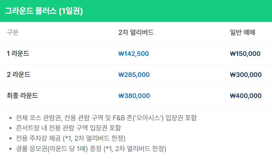 LIV 골프 코리아 2025 티켓 예매, 쿠팡 와우회원 혜택