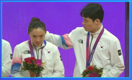 탁구 혼합복식 동메달 시상식