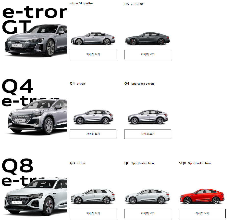 아우디 전기차 라인업을 알아보자[아우디 단어 의미