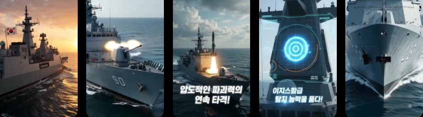 한국의 첨단 함정 건조 인프라와 미 해군의 전력 공백 상황을 비교하는 해양 안보 개념도