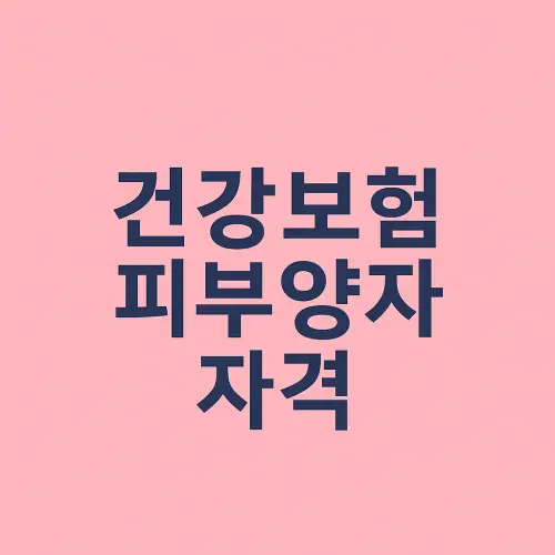 건강보험 피부양자 자격