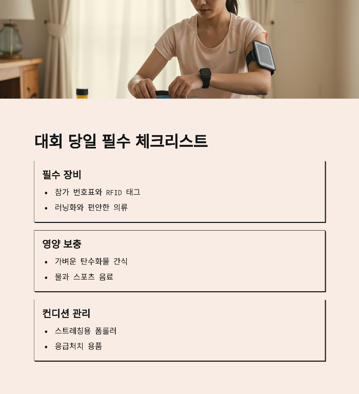 대회 당일 필수 체크리스트