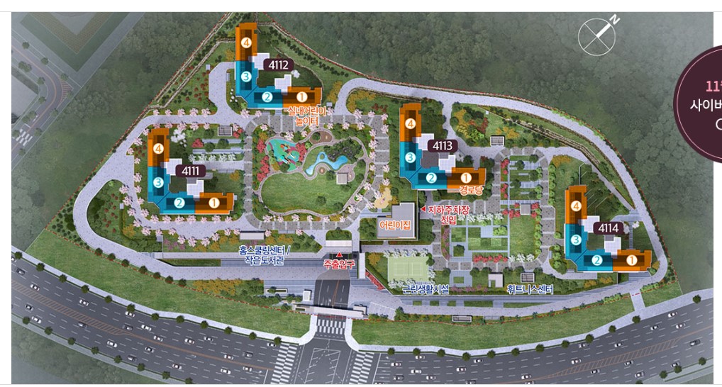 화성 동탄2 제일풍경채 퍼스티어 단지배치도