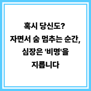 수면무호흡증 심장마비문구